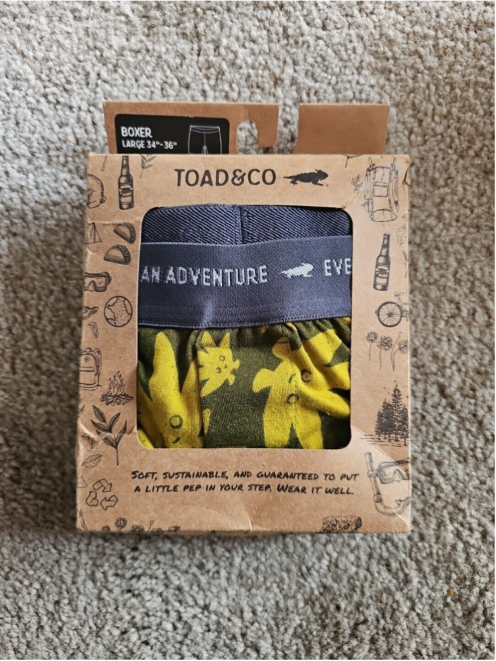 Toad&Co Boxer Men's Underwear Large Beetle Plants Are People Print